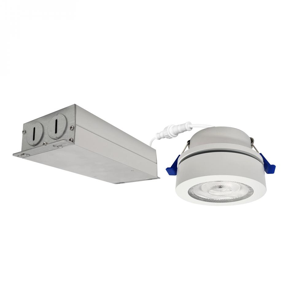 4" M-Wave Can-less Adjustable LED Downlight, 3000K, Matte Powder White finish