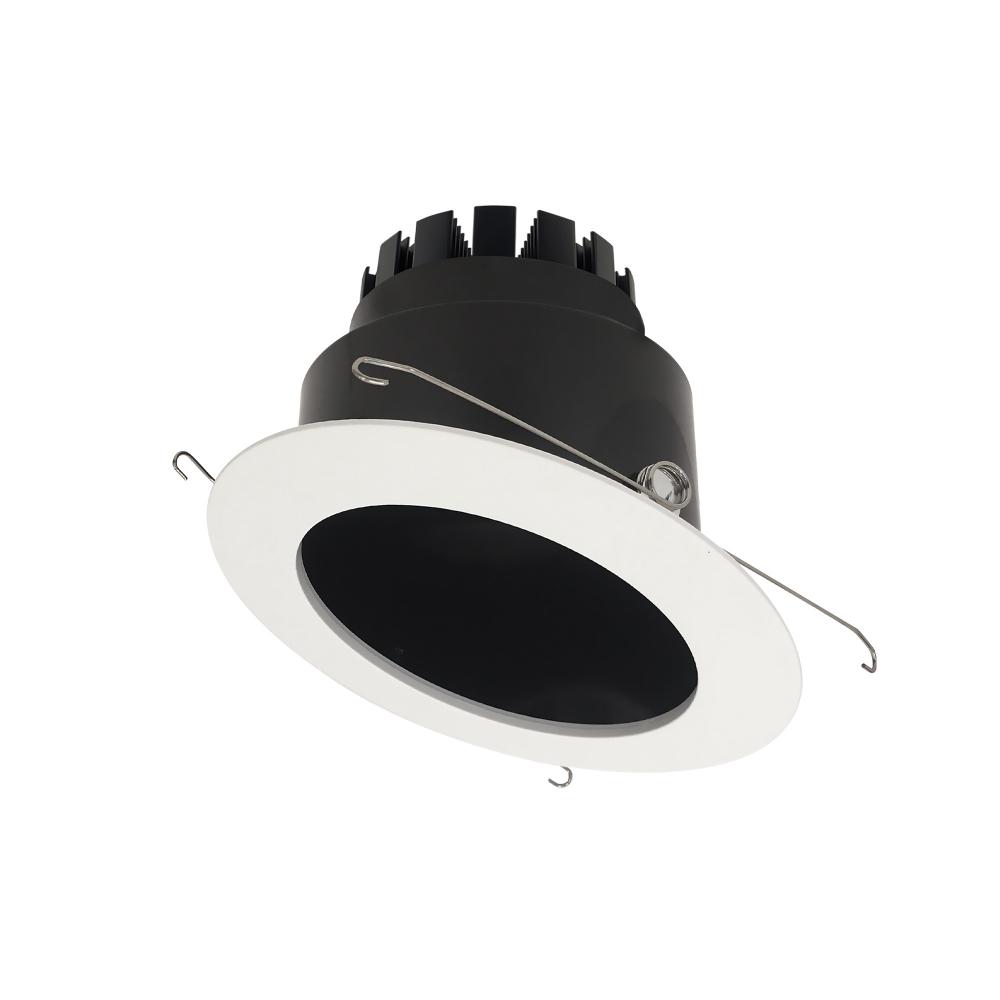 6" Marquise III Round Slope Reflector, 900lm, 3000K, Flood Optic, Black Reflector/White Flange