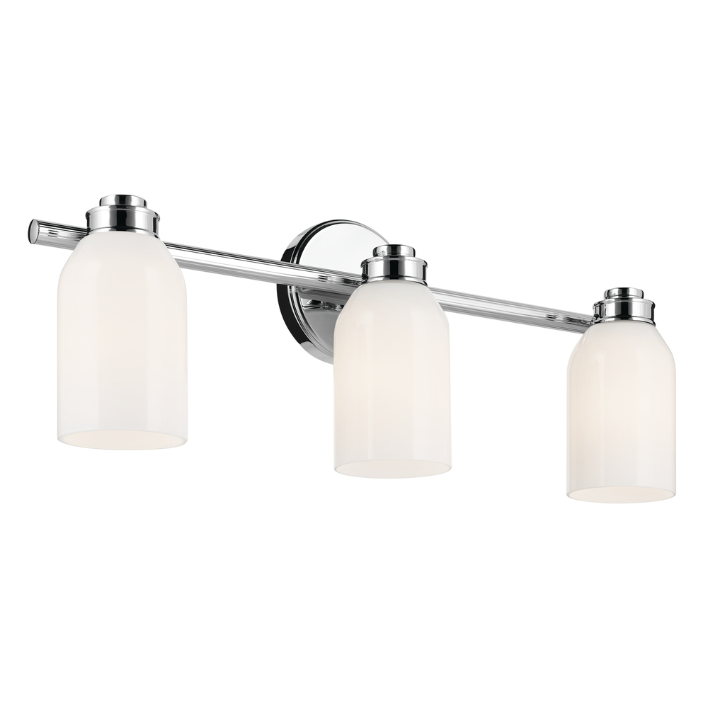 Shae 24.25" 3-Light Vanity Light with White Opal Glass in Chrome