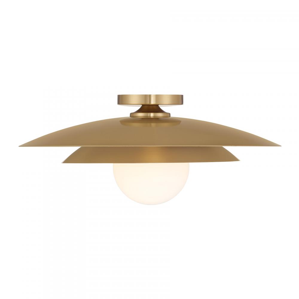 Sherrer 1-Light Ceiling Light in Warm Brass