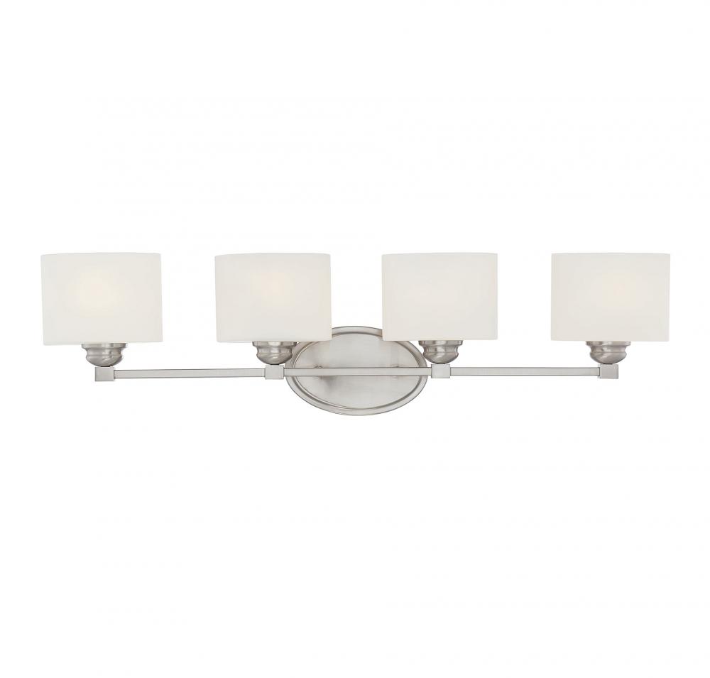 Kane 4-Light Bathroom Vanity Light in Satin Nickel