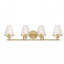 Savoy House 8-3596-4-322 - Candler 4-Light Bathroom Vanity Light in Warm Brass