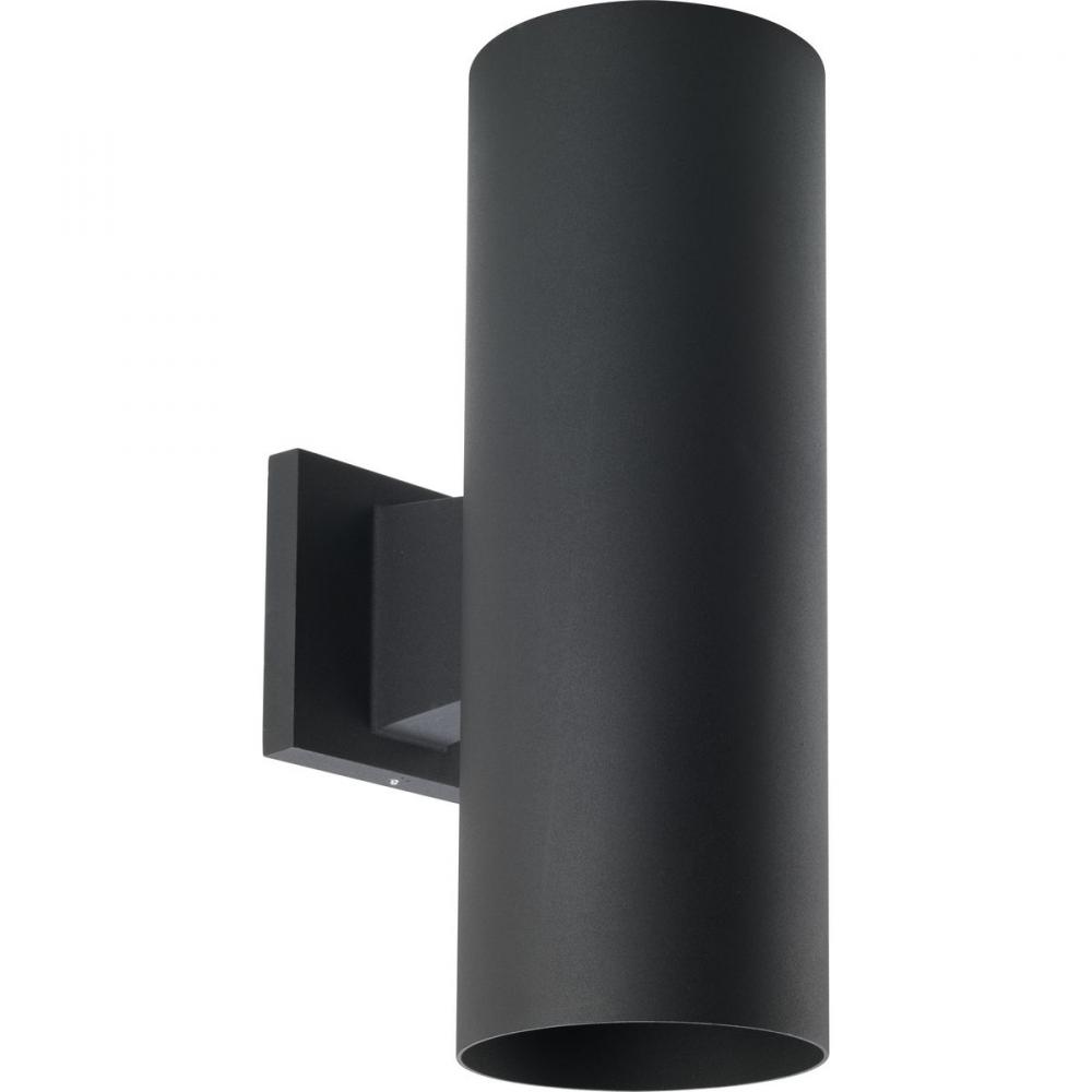 5" LED Outdoor Up/Down Modern Black Wall Cylinder with Glass Top Lens