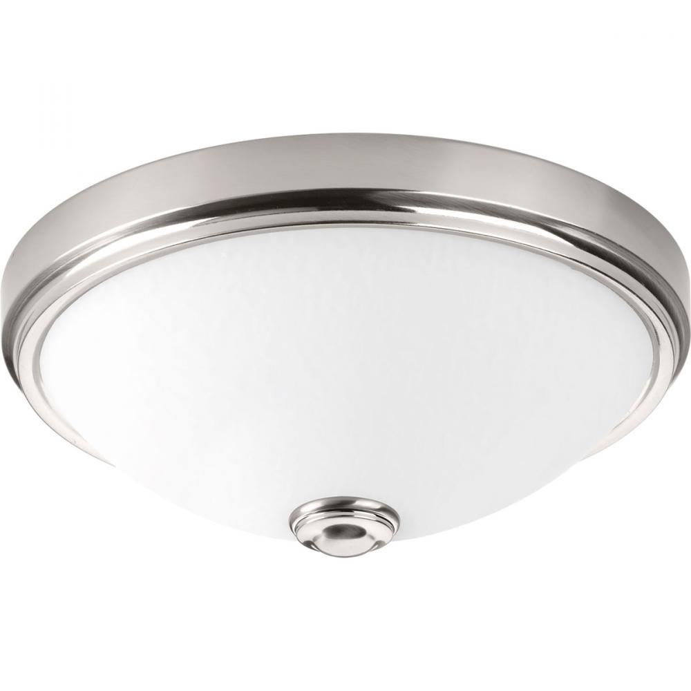 One-Light 11" LED Linen Glass Flush Mount