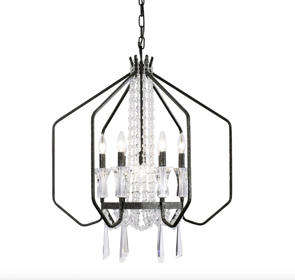 Barcelona 7-Lt Crystal Pendant - Onyx