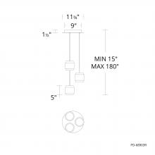 WAC US PD-68903R-AB - Banded Chandelier Light