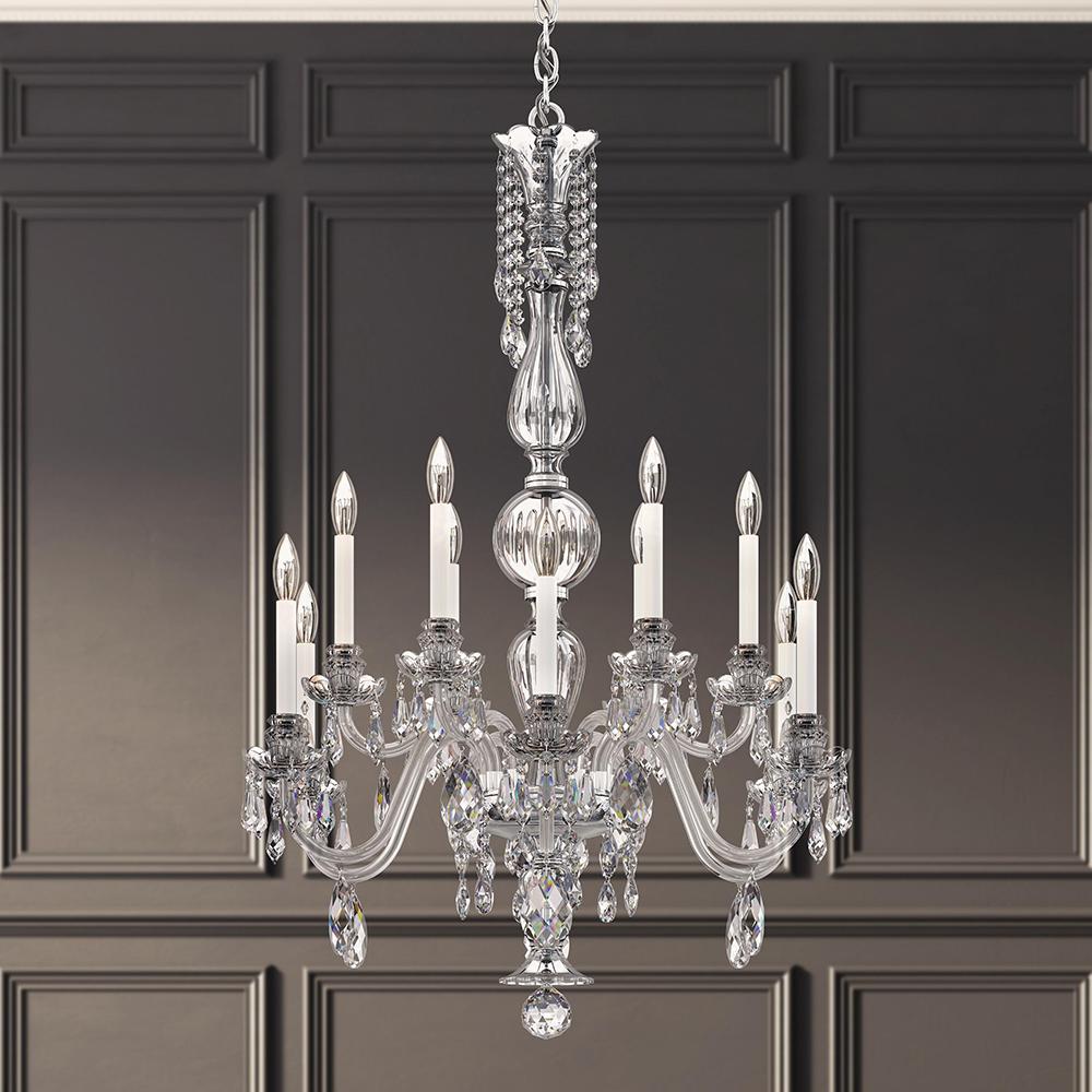 Hamilton Nouveau 12 Light 120V Chandelier in Polished Silver with Heritage Handcut Crystal