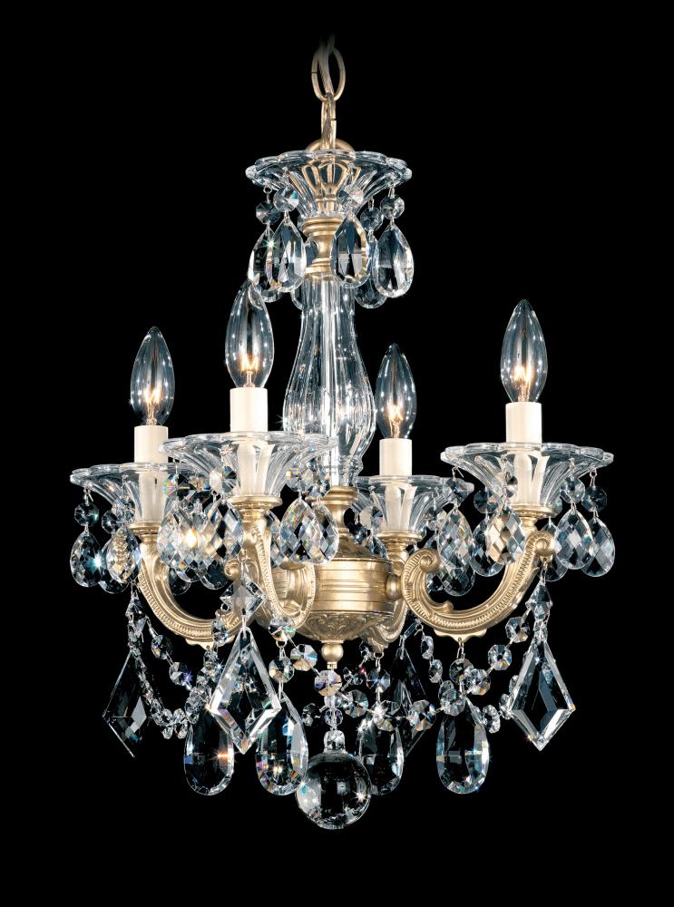 La Scala 4 Light 120V Chandelier in Heirloom Bronze with Radiance Crystal