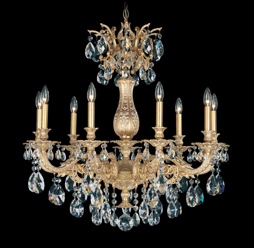 Milano 9 Light 120V Chandelier in Heirloom Bronze with Heritage Handcut Crystal