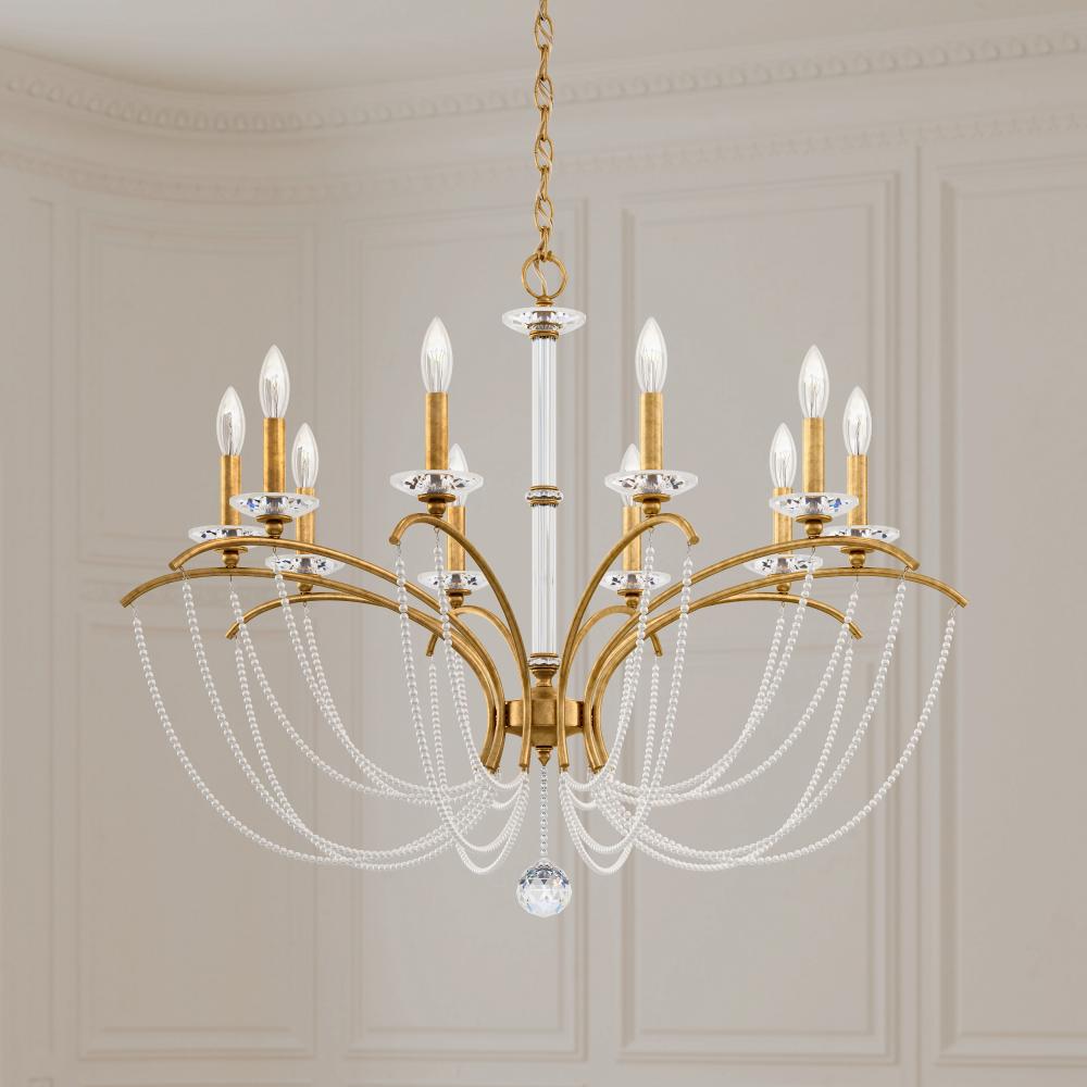 Priscilla 10 Light 120V Chandelier in Heirloom Gold with Optic Crystal