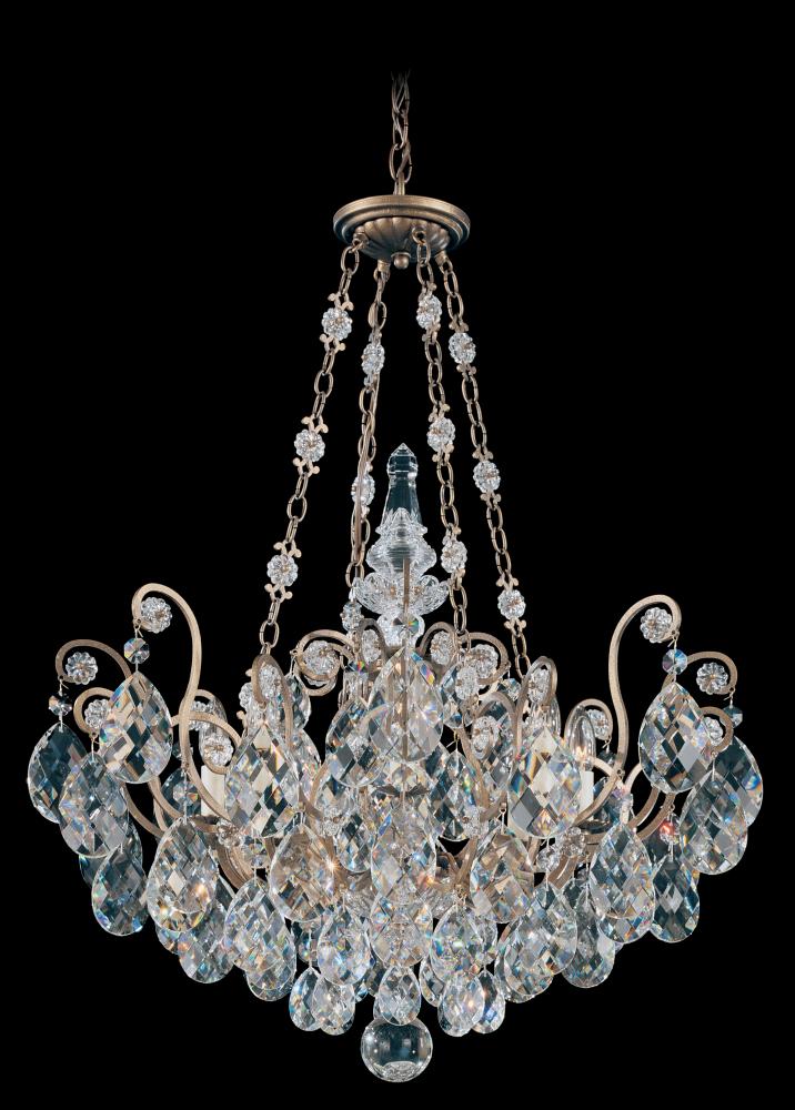 Renaissance 8 Light 120V Pendant in Antique Silver with Heritage Handcut Crystal