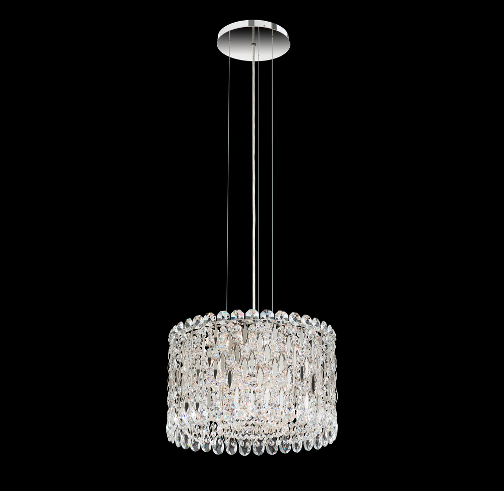 Sarella 8 Light 120V Pendant in Antique Silver with Heritage Handcut Crystal