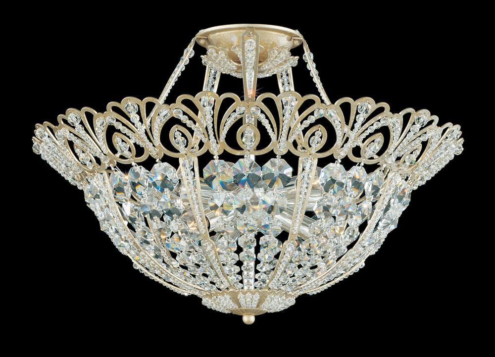 Rivendell 9 Light 120V Semi-Flush Mount in Etruscan Gold with Radiance Crystal