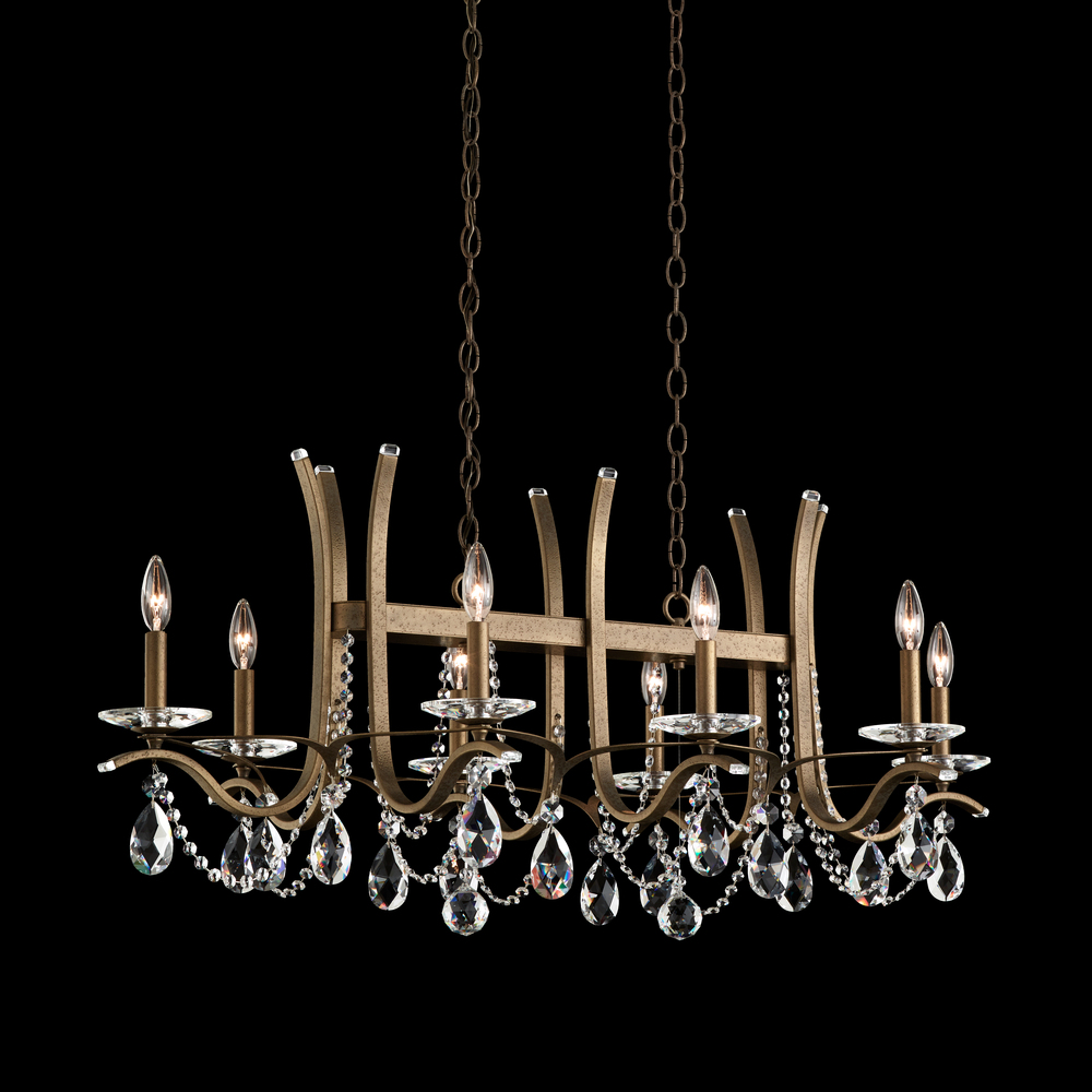 Vesca 8 Light 120V Chandelier in Etruscan Gold with Radiance Crystal