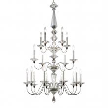 Schonbek 1870 9698-40O - Jasmine 20 Light 120V Chandelier in Polished Silver with Clear Optic Crystal