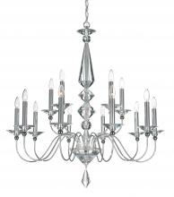 Schonbek 1870 9685-40CL - Jasmine 15 Light 120V Chandelier in Polished Silver with Clear Optic Crystal