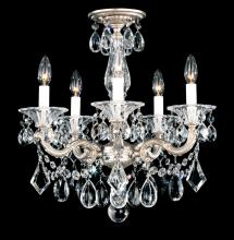 Schonbek 1870 5345-22S - La Scala 5 Light 120V Semi-Flush Mount or Chandelier in Heirloom Gold with Clear Crystals from Swa