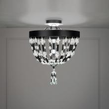 Schonbek 1870 S2817-51O - Bali 16IN LED 3000K/3500K/4000K 120V/277V Semi-Flush Mount in Black with Optic Crystal