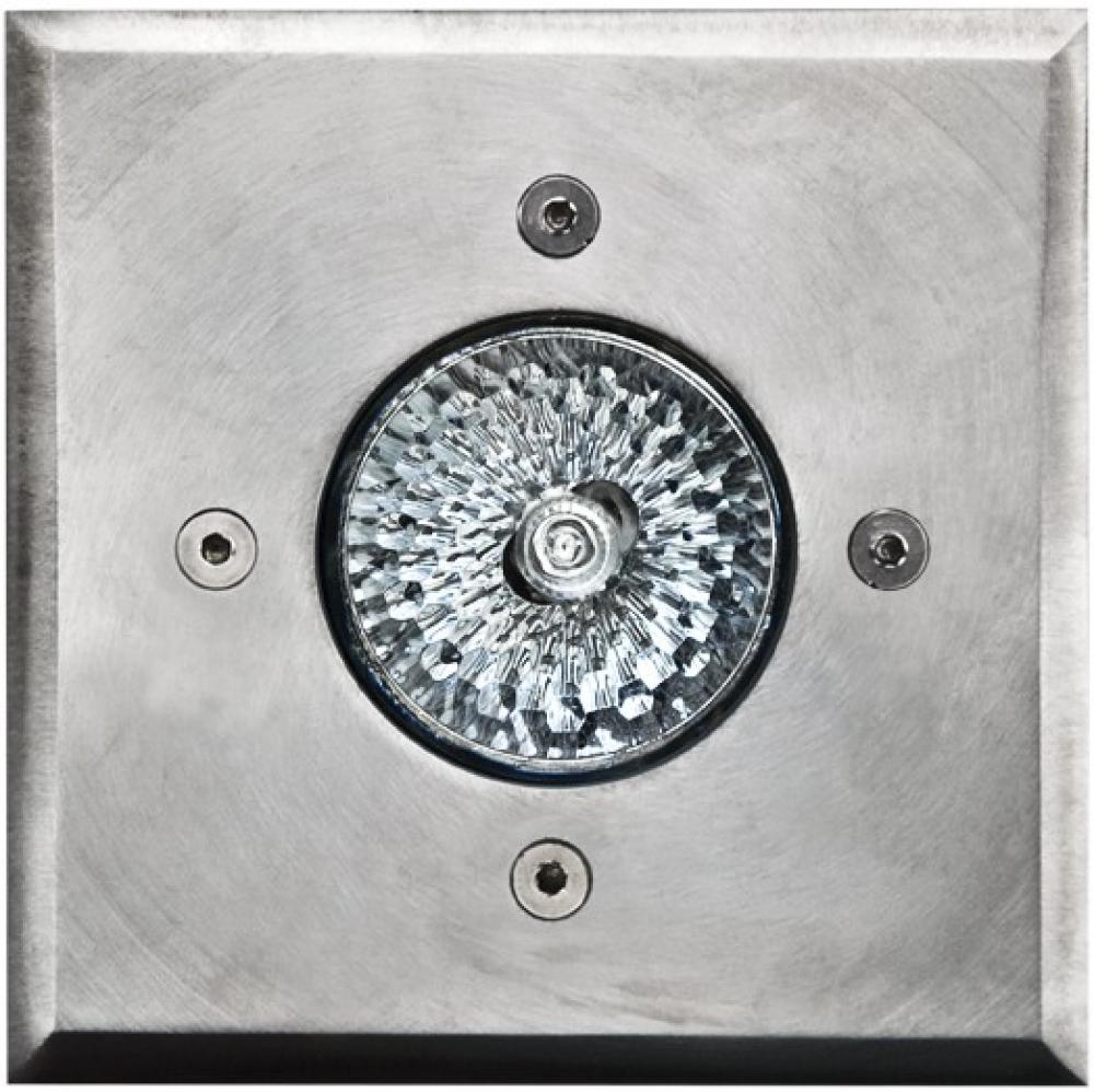 SS WELL LIGHT W/SQUARE TOP 7W LED MR16 12V