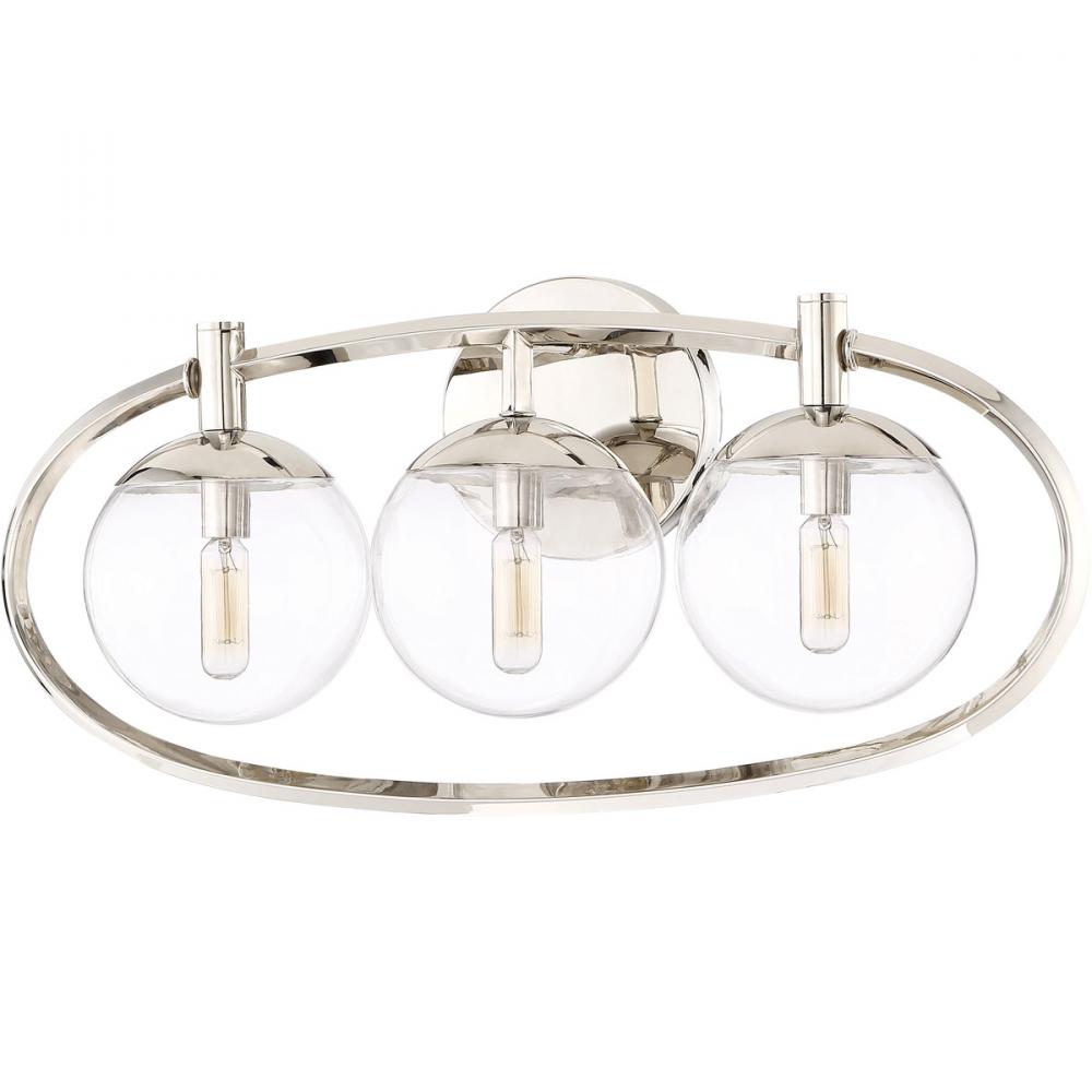 Piltz 3 Light Vanity in Polished Nickel