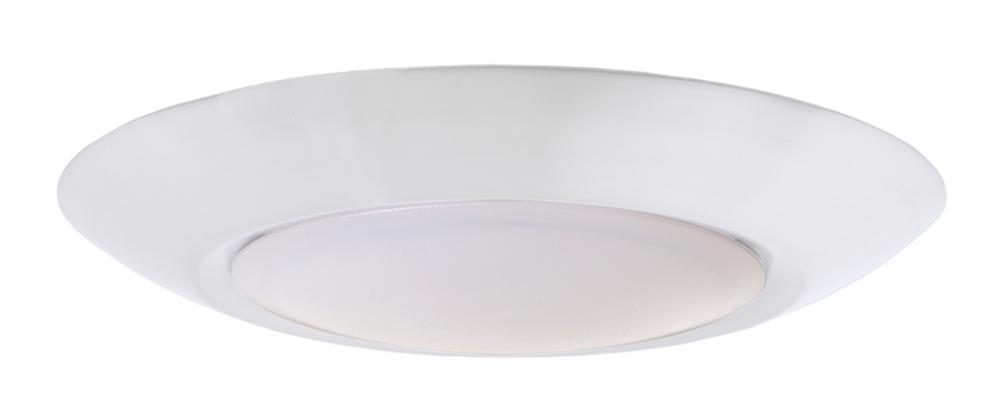 Slim Line 1 Light 4" LED Flushmount in White (6" Overall Diameter)