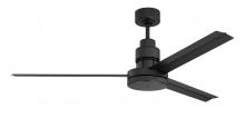 Craftmade MND54FB3 - 54" Mondo Indoor/Outdoor (Damp) in Flat Black w/ Flat Black Blades