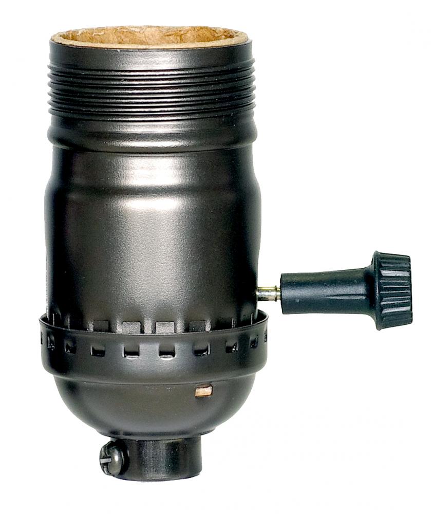 3-Way (2 Circuit) Turn Knob Socket With Removable Knob; 1/8 IPS; Aluminum; Dark Antique Brass