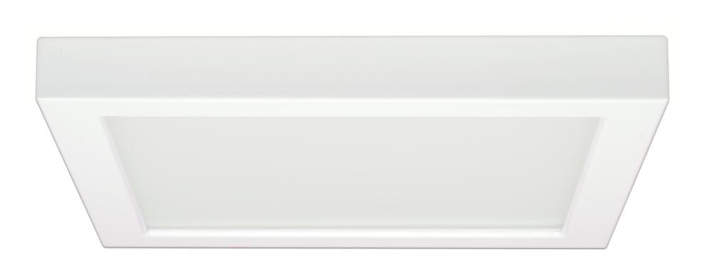 18.5 watt; 9 Inch Flush Mount LED Fixture; 3000K; Square Shape; White Finish; 120 volts; 90CRI