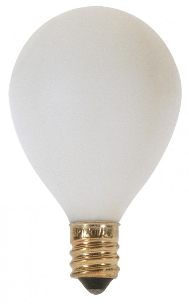 25 Watt G12 1/2 Pear Incandescent; Satin White; 1500 Average rated hours; 180 Lumens; Candelabra