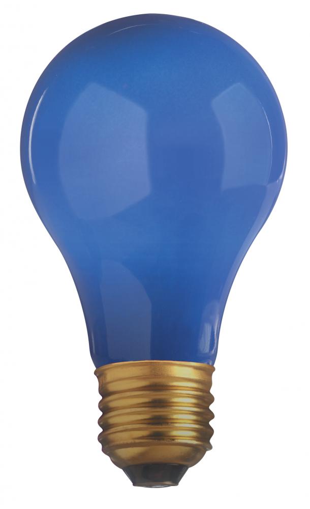 60 Watt A19 Incandescent; Ceramic Blue; 2000 Average rated hours; Medium base; 130 Volt