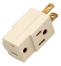 Satco Products Inc. 90/1120 - Triple Cube Tap; Ivory Finish; Polarized; 15A; 125V