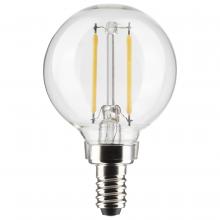 Satco Products Inc. S21201 - 3 Watt G16.5 LED; Clear; Candelabra base; 90 CRI; 4000K; 120 Volt