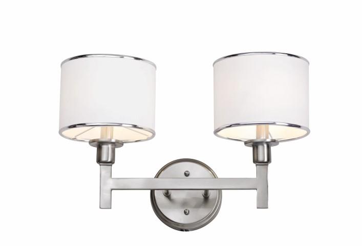 2LT SCONCE- WHITE FABRIC SHADE