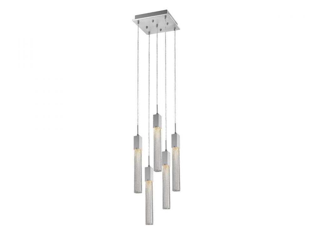 Boa Collection Chrome 5 Light Pendant Fixture