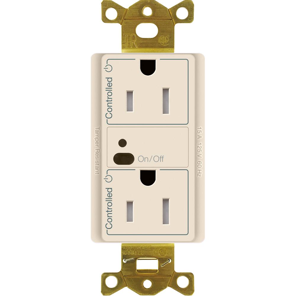 15A DUPLEX RF RECEPTACLE LIGHT ALMOND