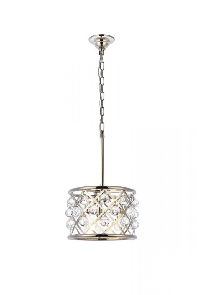 Madison 3 light polished Nickel Pendant Clear Royal Cut Crystal