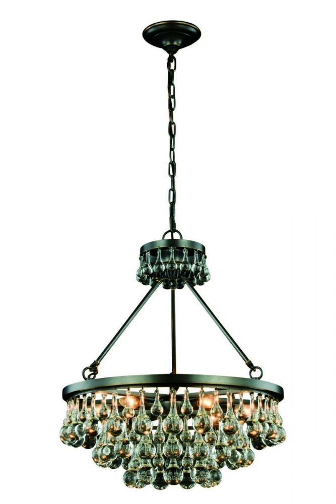 Bettina 6 Light Bronze Pendant Clear Royal Cut Crystal