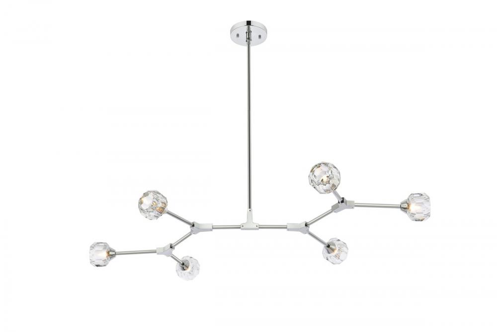 Zayne 6 Light Pendant in Chrome