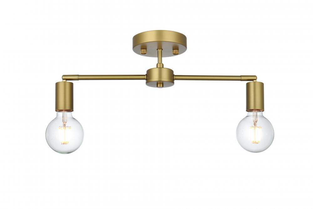 Zane 21.5 Inch Flush Mount in Satin Gold