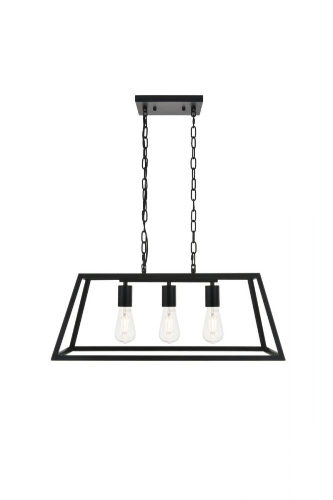 Resolute 3 light black Pendant