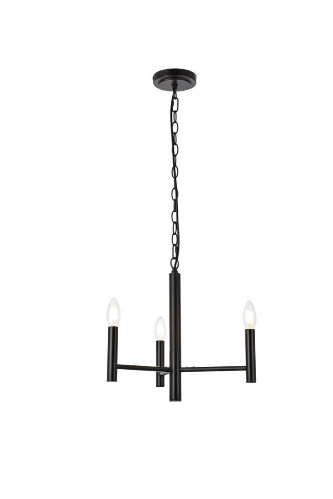 Carmella 3 lights pendant in black