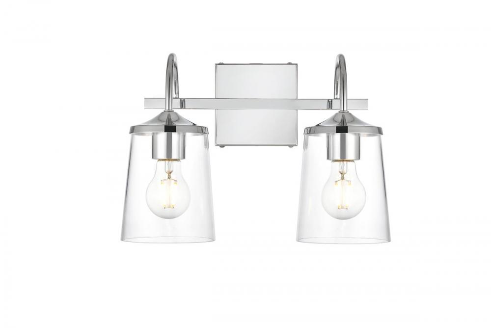 Avani 2 Light Chrome and Clear Bath Sconce