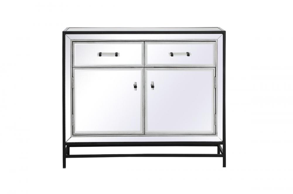 James 38 in. mirrored cabinet in black