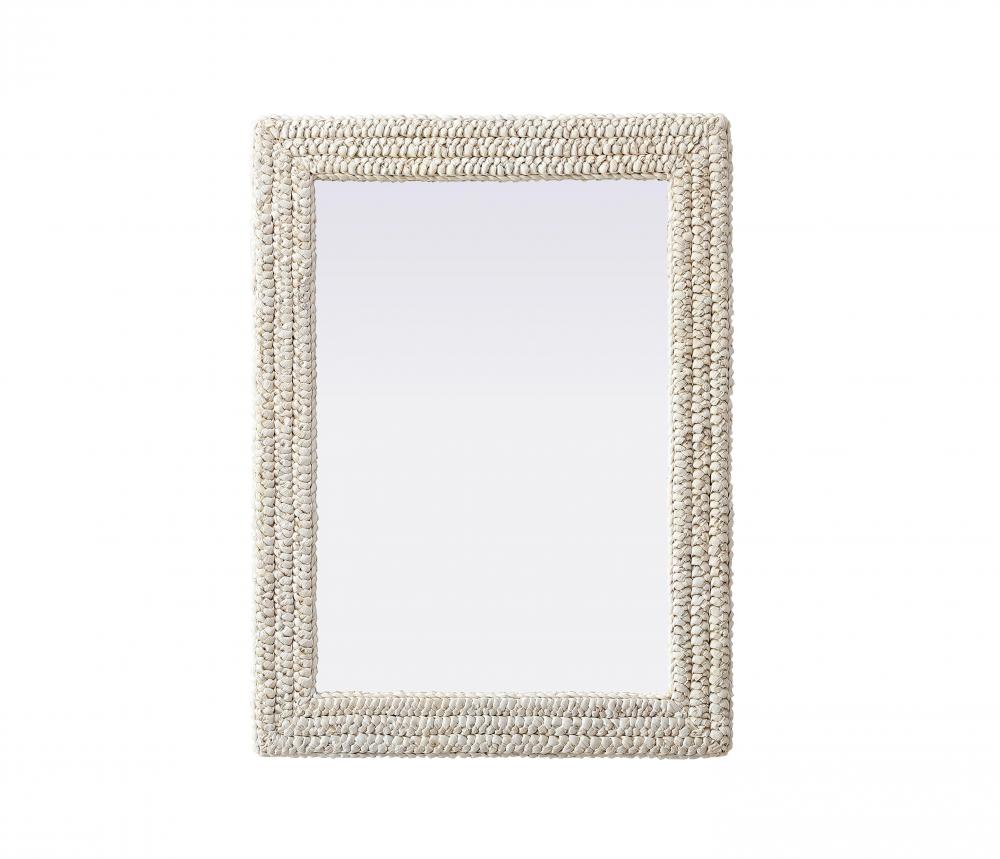 Rectangle Cornhusk Mirror 27x36 in Linen White