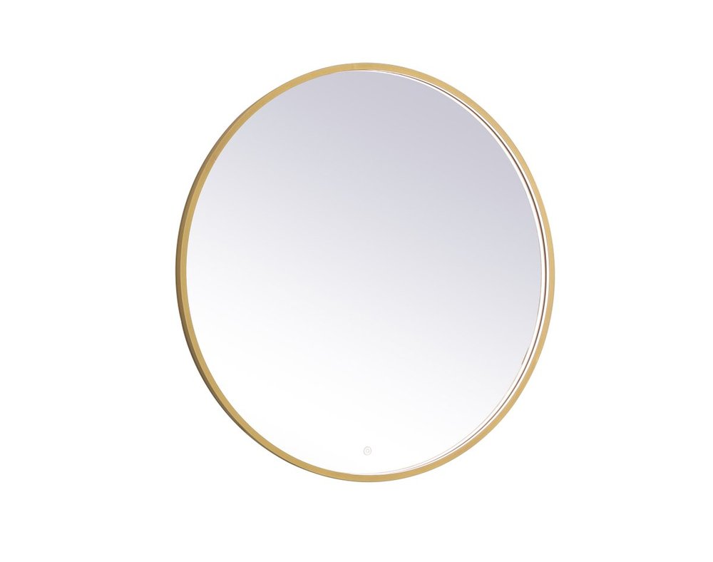 Pier 39 inch LED mirror with adjustable color temperature 3000K/4200K/6400K in brass