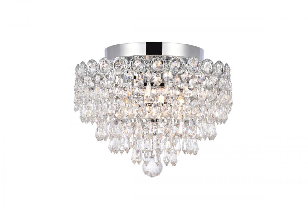 Century 4 Light Chrome Flush Mount Clear Royal Cut Crystal