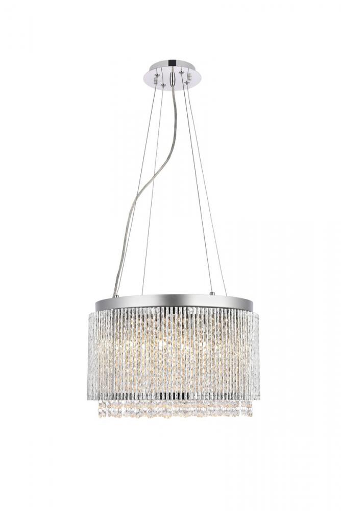 Influx 10 Light Chrome Pendant Clear Royal Cut Crystal