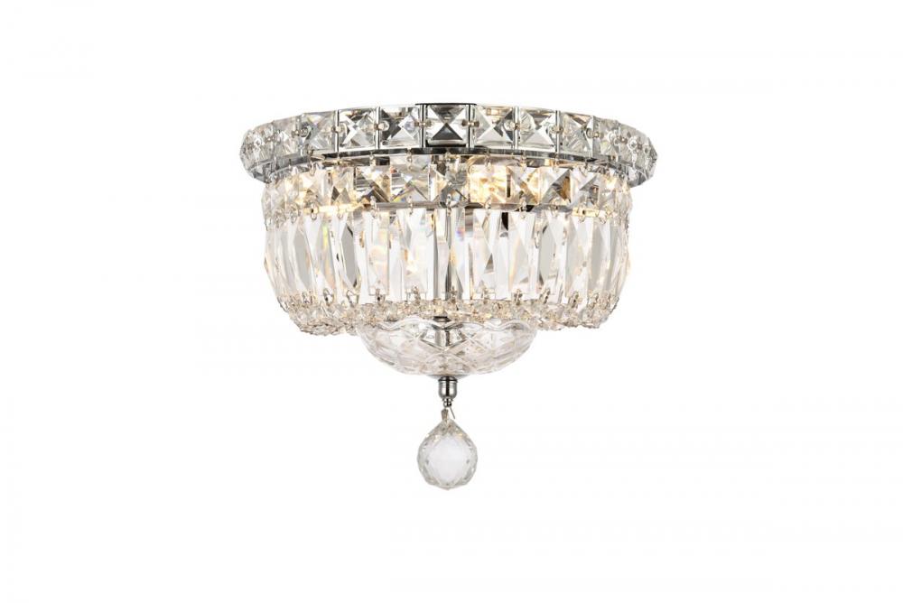 Tranquil 4 Light Chrome Flush Mount Clear Royal Cut Crystal