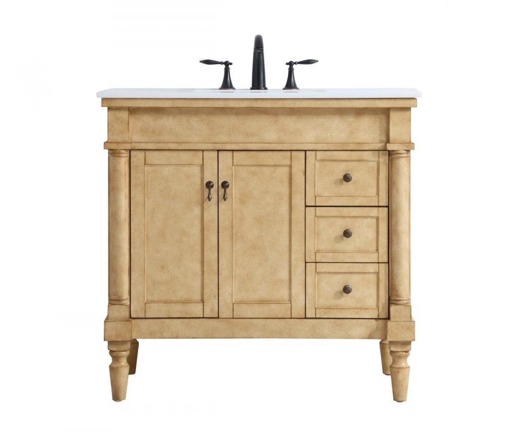 36 Inch Single Bathroom Vanity in Antique Beige