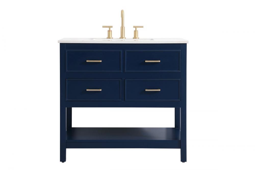 36 inch Single bathroom vanity in blue